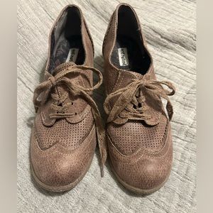 Not Rated brand brown lace up wedges
